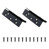 MEETOOT 2PCS Bed Frame Hardware Heavy Duty Bed Post Double Hook and Channel Bracket Black Bed Rail Hook Plate Suitable for Fixing Bed Frame Bed Post Bunk Bed Headboards MEETOOT