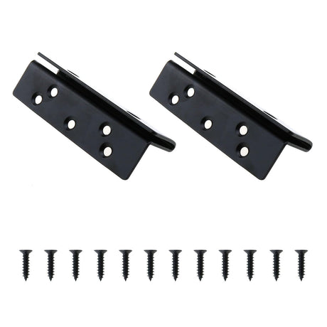 MEETOOT 2PCS Bed Frame Hardware Heavy Duty Bed Post Double Hook and Channel Bracket Black Bed Rail Hook Plate Suitable for Fixing Bed Frame Bed Post Bunk Bed Headboards MEETOOT