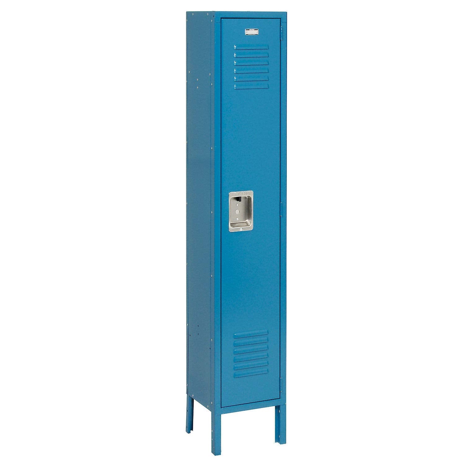 GLOBAL INDUSTRIAL Single Tier Locker, 15x18x72 1 Door, Unassembled, Blue - WoodArtSupply