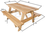 All Things Cedar PT70 Picnic Table | 6-ft Cedar Outdoor Bench | Handcrafted Patio Benches for Outdoors | Western Red Cedar, Eco-Friendly & Spacious Wood Bench (70x60x30) All Things Cedar