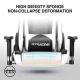 GTRACING Gaming Chair Racing Office Computer Ergonomic Video Game Chair Backrest and Seat Height Adjustable Swivel Recliner with Headrest and Lumbar Pillow Esports Chair (White) GTRACING