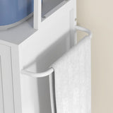 HOMCOM Baker's Rack with Power Outlet and LED Lights, Coffee Bar Cabinet with Storage Shelves, Industrial Microwave Stand with Wine Bottle Rack, Drawer, Barn Door Cabinet, White HOMCOM