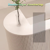 BK&MF Modern Reception Desk with Counter Drawers & Storage Shelves, Reception Room Tables,Checkout Counter for Store Hotel Office,D,120x60x100cm(47x24x39inch) BK&MF