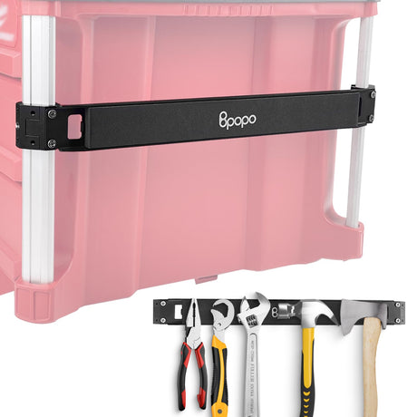 BPOPO Magnetic Bar Mount for Packout Toolbox, Powerful Magnet Tool Holder Strip Work for Milwaukee Packout Rolling Toolbox-Side on Packout Rails,Keeping Tools Handy BPOPO