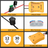 Kzreect Power Wheels Adapter for Dewalt 20V Battery Adapter, 20V Power Wheels Battery Converter Kit with Fuses Holder and Switch, Wire Terminals, 12AWG Wire for RC Car Toys Truck Adapter Set (1 Pack) Kzreect