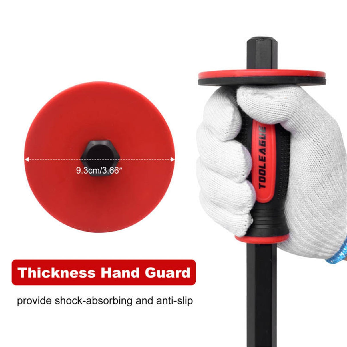 TOOLEAGUE 3Pcs Heavy Duty Masonry Chisel Set, 11-Inch Point & Flat Chisel, 8-Inch Brick Chisel with Hand Protection TOOLEAGUE