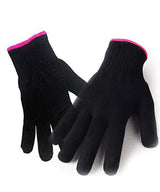 AFT90 2 Heat Resistant Glove for Hair Styling, Curling Iron, Flat Iron and Curling Wand, Black, Pink Edge AFT90