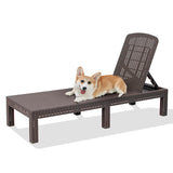 DIMAR GARDEN Outdoor Chaise Lounge,Resin Pool Lounge Chair Waterproof Recliner,Mocha DIMAR GARDEN