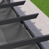 PURPLE LEAF Pergola Shade Cover for 10' X 13' Deck Porch Outside Outdoor Retractable Durable Fabric Canopy Replacement Top Only Gray PURPLE LEAF