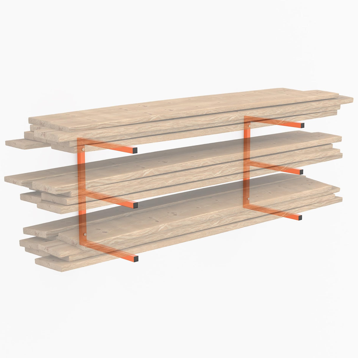WALMANN Garage Wall Mounted Lumber Storage Rack, Overhead Heavy Duty Lumber Rack for Woodworking Shop(1 Pair) WALMANN