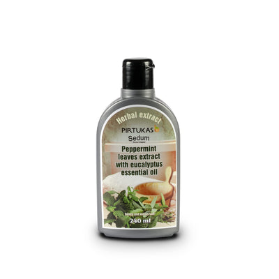 Sedum Natural Herbal Extract for Sauna, Massage, Broom Soaking - Sauna Infusion with Peppermint Leaves Extract with Eucalyptus Essential Oil, Honey and Iodine Salt - 240ml