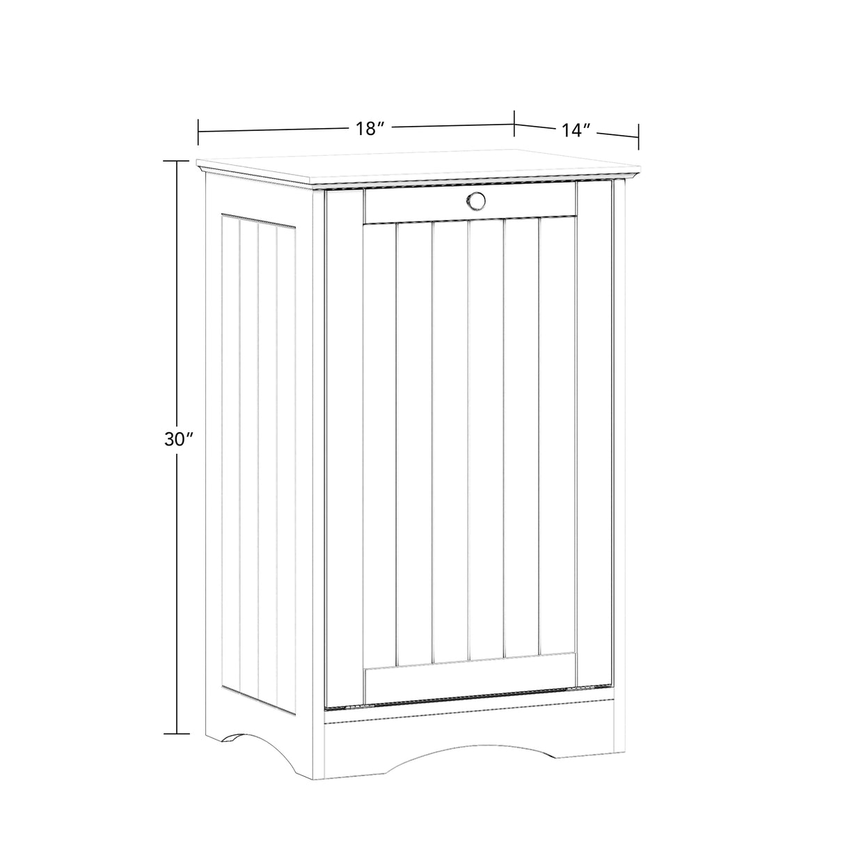 RiverRidge Ashland Tilt Out Laundry Hamper with Beadboard Design - Spacious Top Shelf, Removable Cloth Bag & Silver Knob - White Laundry Cabinet for Towels & Clothes Storage - Laundry Room Cabinets RiverRidge