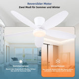 Surtime Ceiling Fans with Lights-36 Low Profile Ceiling Fan with Light and Remote/APP Control,Flush Mount,DC Reversible,LED Dimmable Modern Ceiling Fans for Bedroom,Indoor/Outdoor Patio Use(White) Surtime