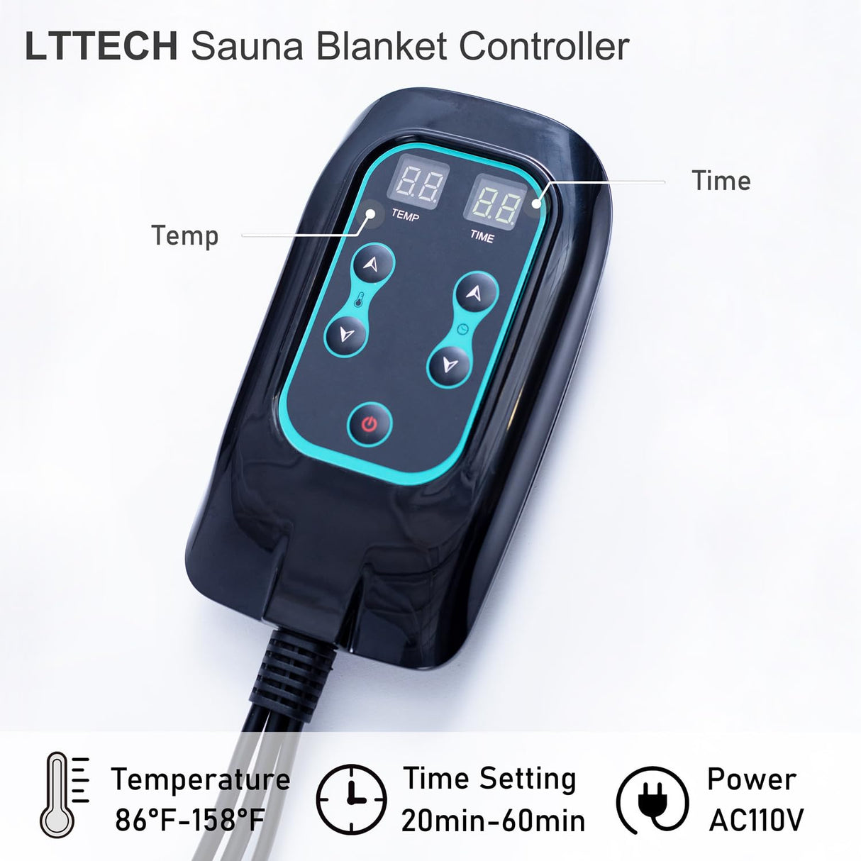 LTTECH Portable Infrared Sauna Blanket for Home Relaxation Far Infrared Sauna Blanket Infrared Blanket Sauna with 86–158 °F Temp Range LTTECH