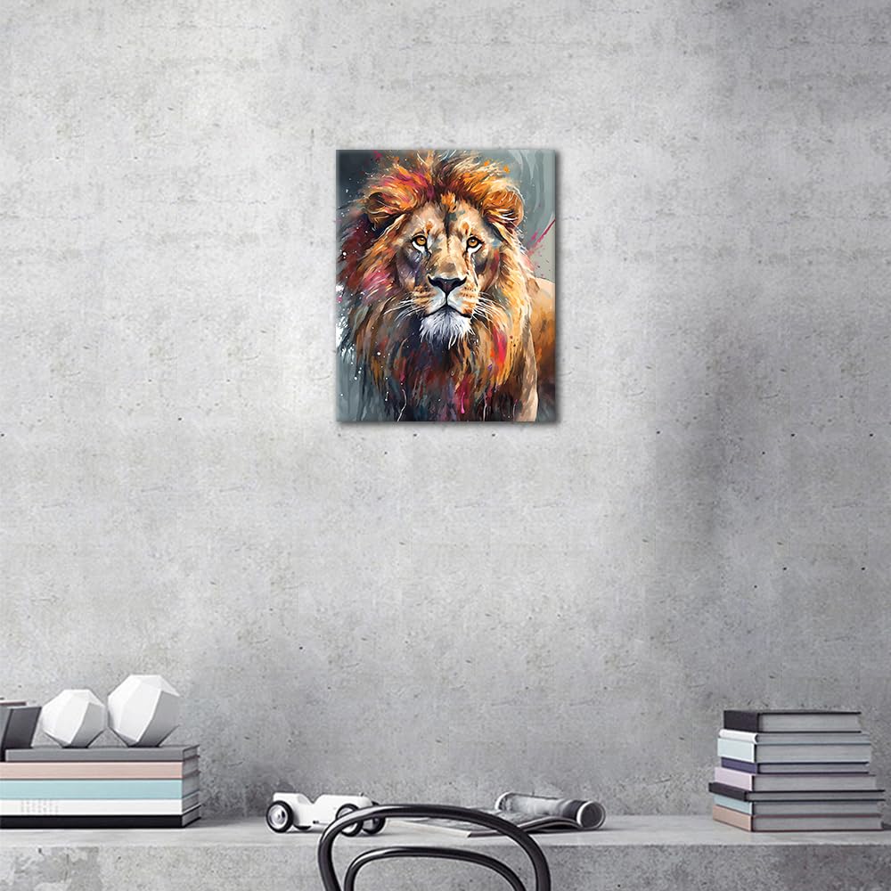 TUMOVO Paint by Numbers Kit for Adults - Lion DIY Adult Paint by Number Kits Animal Acrylic Canvas Painting for Adults Beginners Art Crafts Without Frame, 16x20 Inch TUMOVO