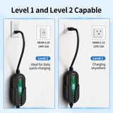 Level 1 EV Charger with APP, 16A 110V-240V NEMA 6-20 & NEMA 5-15 Plug Level 1/2 EV Charger, 25FT Cable J1772 Charger, Portable EV Charger, Electric Vehicle Charging Equipment, ETL FCC Certified Romaa