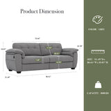 CHYMSUN 87" Modern Sofa, Comfy Sofa Couch w/Extra Deep Seats, 2/3 Seater Couches w/USB Charging Ports & Side Pockets, Sleeper Sofas for Living Room, Apartment, Office (Grey Chenille) CHYMSUN
