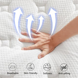 Lxvunan Twin Mattress, 10 Inch Mixed Mattress, Individually Packaged Bag Spring Mattress, Breathable and Comfortable, Pressure Relief, Containing Gel Memory Foam, Suitable for Various Bedsteads Lxvunan