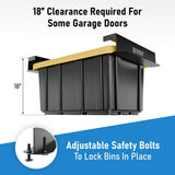 HANDT Overhead Garage Storage Rack, Connectable Heavy Duty Metal Ceiling Rails For Garage Storage Organization Shelving System, Hanging Racks For Tote Containers, Supports Up To 6 Bins, 4 Sets Black HANDT