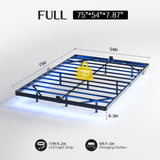 Full Size Modern Floating Bed Frame with Smart LED Lights, USB Charging Station, Sturdy Metal Platform, No Box Spring Needed, and Easy Assembly Liians