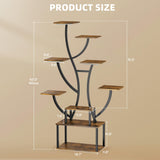 YITAHOME Tall Bookshelf with LED Light, Artistically Designed Tree Bookshelf 8-Tier Shelves, S Shaped Unique Bookshelves Corner Display Shelf for Home Office, Bedroom YITAHOME