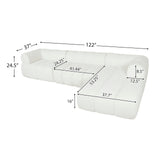 Christopher Knight Home Mania 122" Modular L-Shape Sofa Couch with Chaise Lounge, Modern Sectional Sofa Set for Living Room, Boucle Fabric Upholstered Cloud Couch with Deep Seat, Milky White Christopher Knight Home