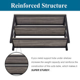 BON AUGURE Rustic Sofa Table Behind Couch, Industrial Console Tables for Entryway, 3 Tier Wood Shelves Entry Table with Storage for Foyer, Hallway, Front Door (47 Inch, Dark Grey Oak) BON AUGURE