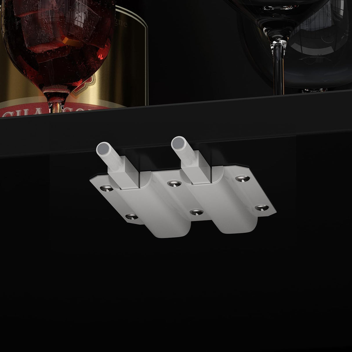 Hitow Modern Tall Glass Door Cabinet with LED Lights, 4 Shelves, 2 Drawers, Black Storage Organizer Hitow