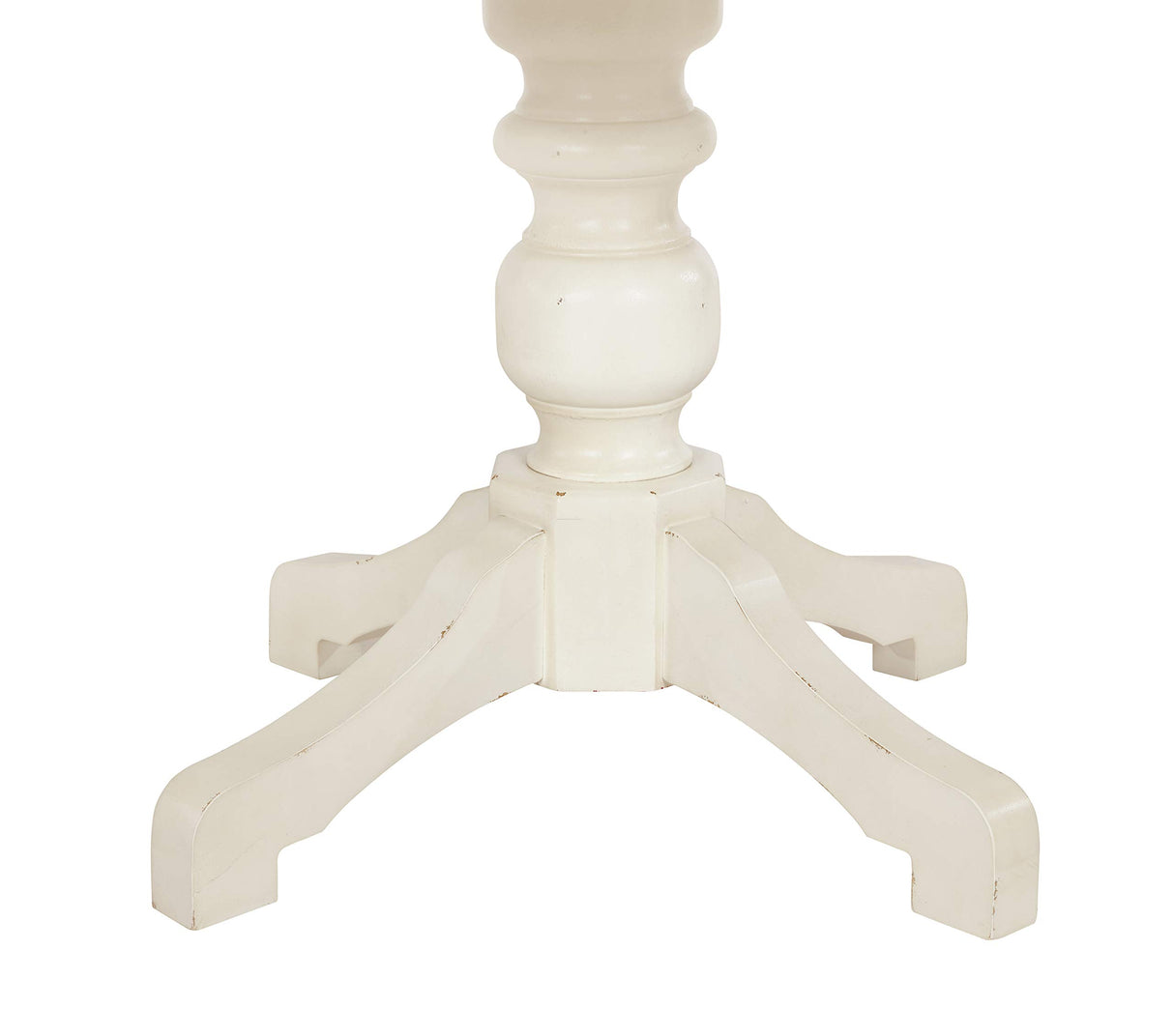 Roundhill Furniture Prato Round Two-Tone Finish Wood Dining Table, Antique White and Distressed Oak Roundhill Furniture