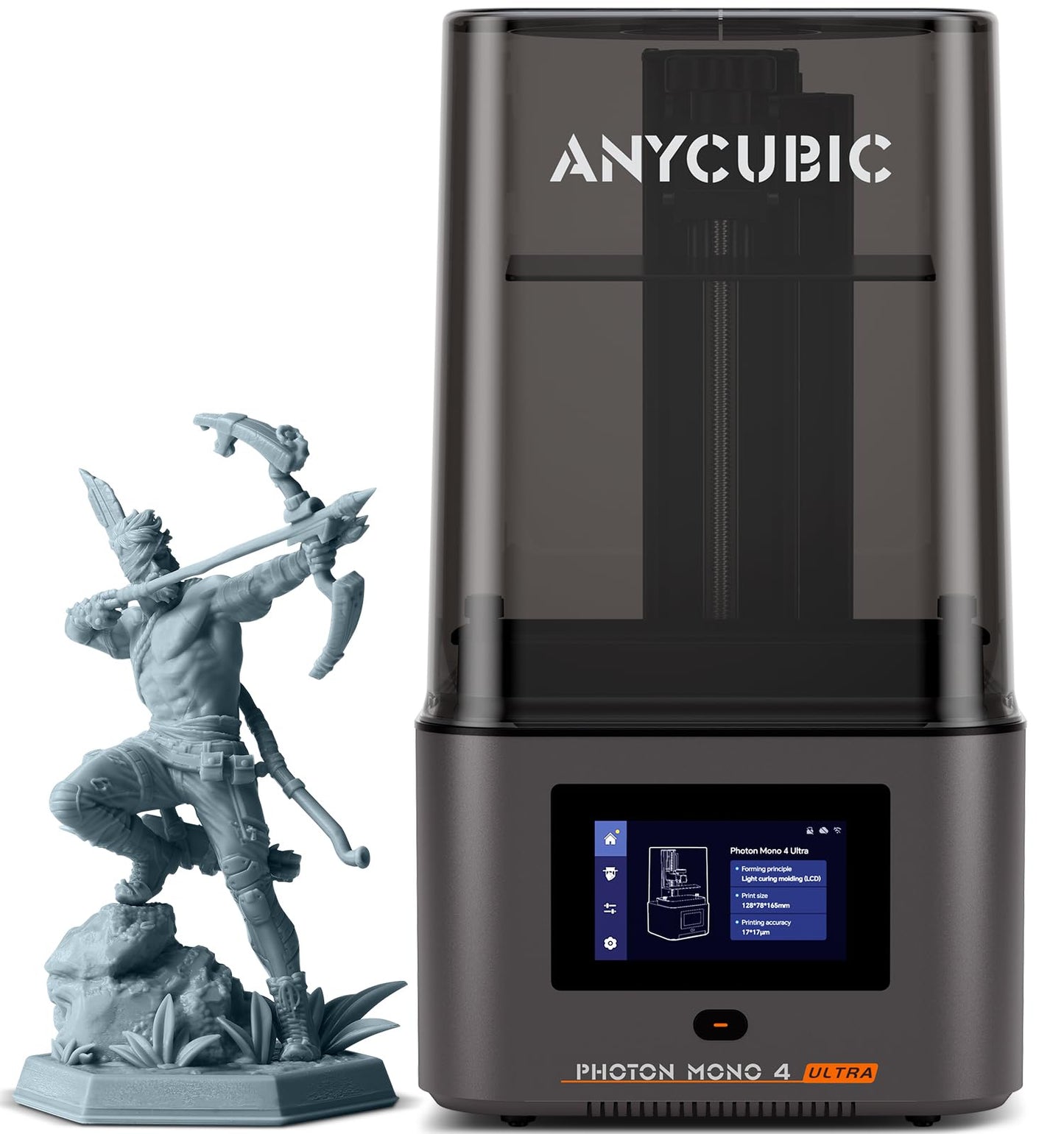 ANYCUBIC Photon Mono 4 Ultra 10K Resin 3D Printer, 7'' HD Mono Screen and COB Light Source, 120mm/h Fast Printing, Intelligent Detection, 6.04''x3.42''x 6.49'' Printing Size - WoodArtSupply