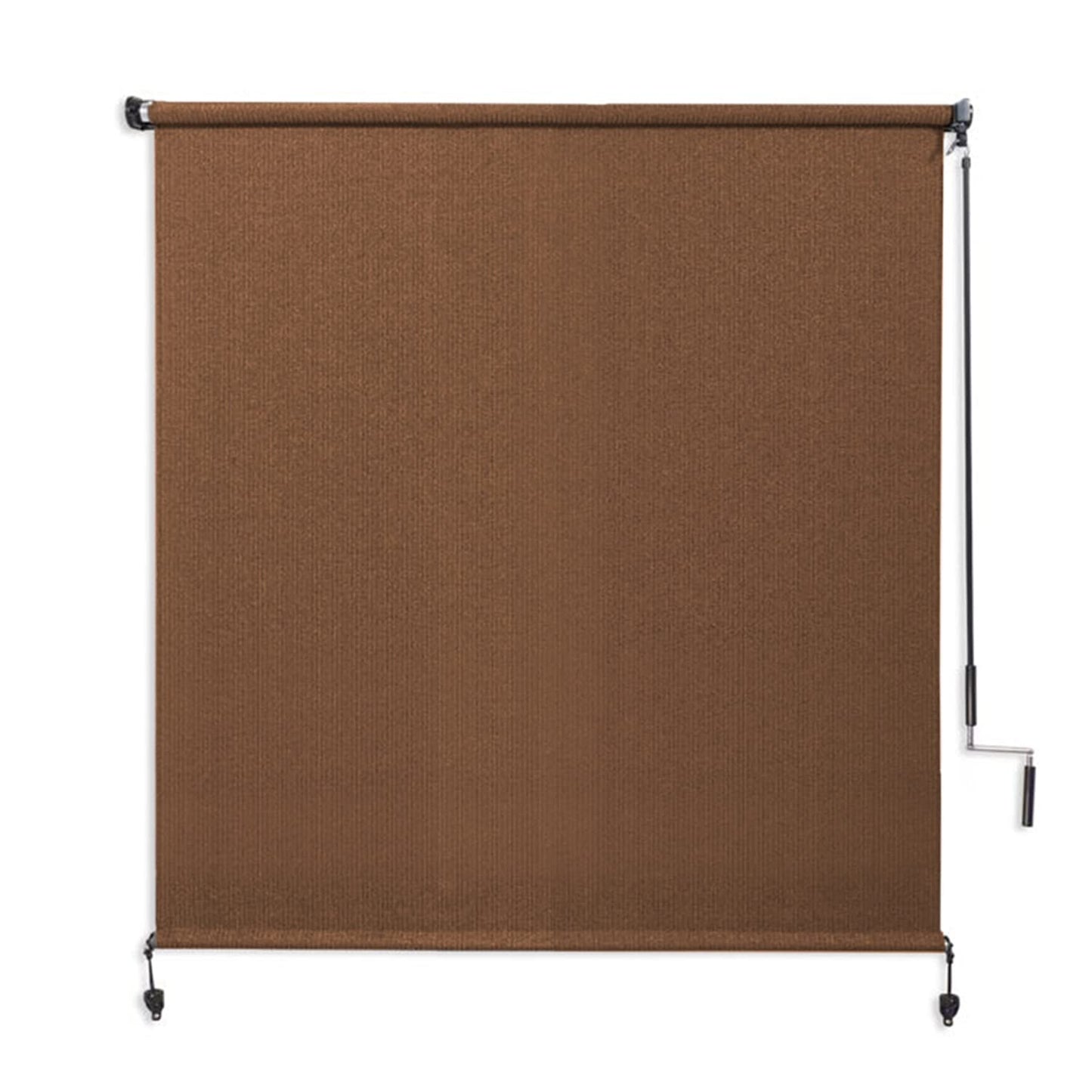 Coolaroo Exterior Roller Shade, Cordless Roller Shade with 90% UV Protection, No Valance, (4' W X 6' L), Mocha