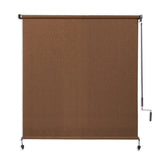 Coolaroo Exterior Roller Shade, Cordless Roller Shade with 90% UV Protection, No Valance, (4' W X 6' L), Mocha Coolaroo