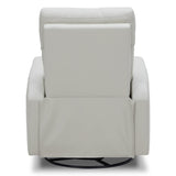 CHITA Genuine Leather Power Swivel Glider Recliner Chair for Adults, FSC Certified Electric Nursery Rocker Recliner Chair for Living Room, Light Grey CHITA