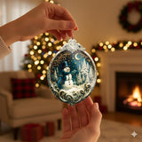 Christmas Ornament 2025 - Snowman Ornament, Snowman Ornaments for Christmas Tree, Christmas Tree Ornaments, Acrylic Christmas Ornaments, Suncatcher Effect Stained Glass Window Hanging, car Hanging KINGDUHU