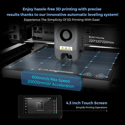 FLASHFORGE Adventurer 5M 3D Printer, 600mm/s Max High-Speed 3D Printers with Auto Leveling, Core XY Structure, Vibration Compensation and Out-of-The-Box, Large Printing Size 220 * 220 * 220mm - WoodArtSupply