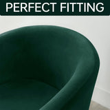 Deisy Dee 2 Piece Velvet Club Chair Slipcover Tub Chair Slipcovers Stretch Barrel Chair Covers Accent Chair Cover Removable Couch Furniture Protector Arm Chair Cover for Living Room (Kelly) Deisy Dee