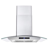 COSMO COS-668AS750 30 in. Vista Collection 380 CFM Ducted Wall Mount Range Hood, Touch Controls, LED Lights, Stainless Steel COSMO