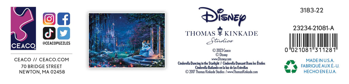 Ceaco - Thomas Kinkade - Disney - Cinderella - Dancing in The Starlight - 1000 Piece Jigsaw Puzzle Ceaco