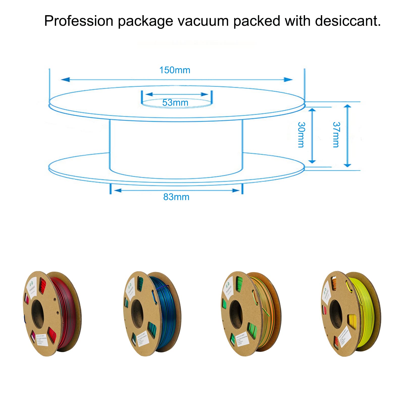 Mindahand 3D Printer Filament Pla Filament 1.75mm Bundle Tri Color Filament Silk PLA 3 in 1 Triple Color Pla Cardboard Spool Rainbow Filament 4X 250G Multicolor 3D Printing Filament - WoodArtSupply