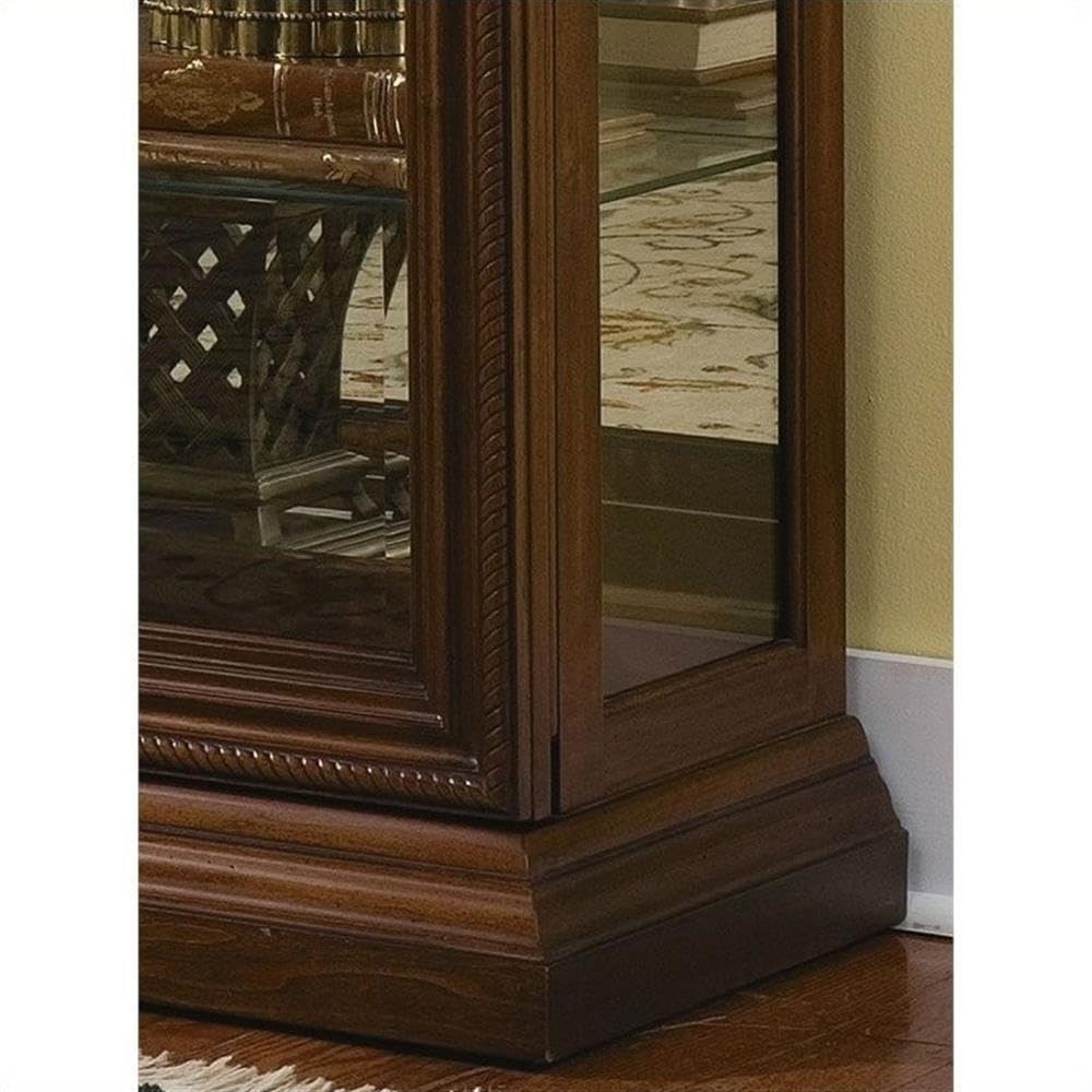 Pulaski Two Way Sliding Door Curio, 43 by 16 by 80-Inch, Brown - WoodArtSupply