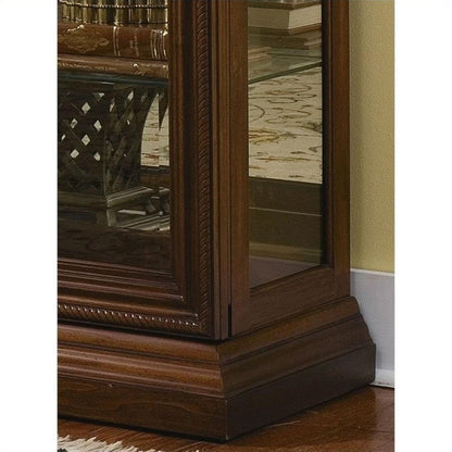 Pulaski Two Way Sliding Door Curio, 43 by 16 by 80-Inch, Brown - WoodArtSupply