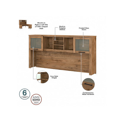 Bush Business Furniture Somerset Office Desk with Drawers and Hutch, 72W, Fresh Walnut - WoodArtSupply