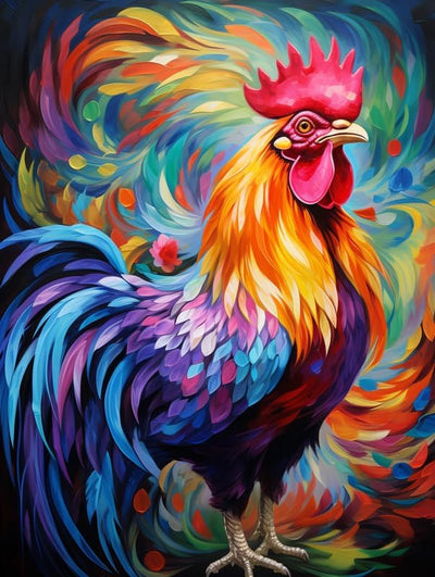 Zariocy Paint by Numbers Kits for Adults -Animals DIY Oil Paintings Canvas Acrylic Paint Set - Rooster Paint by Numbers Kit for Beginners and Ideal for Home Decor 16x20 inch-638