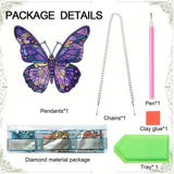 hyzsj DIY Hanging Diamond Art Pendant Painting Kit Purple Butterfly, Special Crystal Gem Craft Painting Kit Ornament hyzsj
