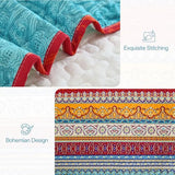 WONGS BEDDING Bohemian Quilt Set Full Size, Boho Striped Pattern Quilts Bedspread Set for All Season, Soft Microfiber Coverlet Bedding Set 78"x90"(3 Pieces, Full) WONGS BEDDING