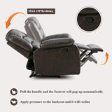 ANJ Faux Leather Recliner Chairs, Set of 2, Manual Reclining with 150-Degree Recline, Dark Brown (2, Dark Brown) ANJ