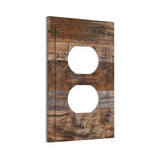 Brown Wood Outlet Cover 1 Gang Rustic Farmhouse Light Switch Cover Single Duplex Wall Plate Covers Switchplate Covers Electrical Faceplate For Country Bedroom Decor(2 PACK) Muzumu