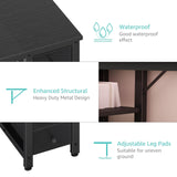 Lufeiya Gaming Desk with 4 Fabric Drawers & Storage Shelves, 55 inch Computer Writing Work Study Desk for Home Office Bedroom, Modern Simple Student PC Desks Table, Black Lufeiya