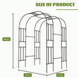 UrGROWA Outdoor Garden Arch Trellis, 87" H Large Garden Trellis for Climbing Plants, Metal Plant Support Trellis Archway Arbor Tunnel Large Trellis for Vegetables Plant Cucumber Trellis UrGROWA