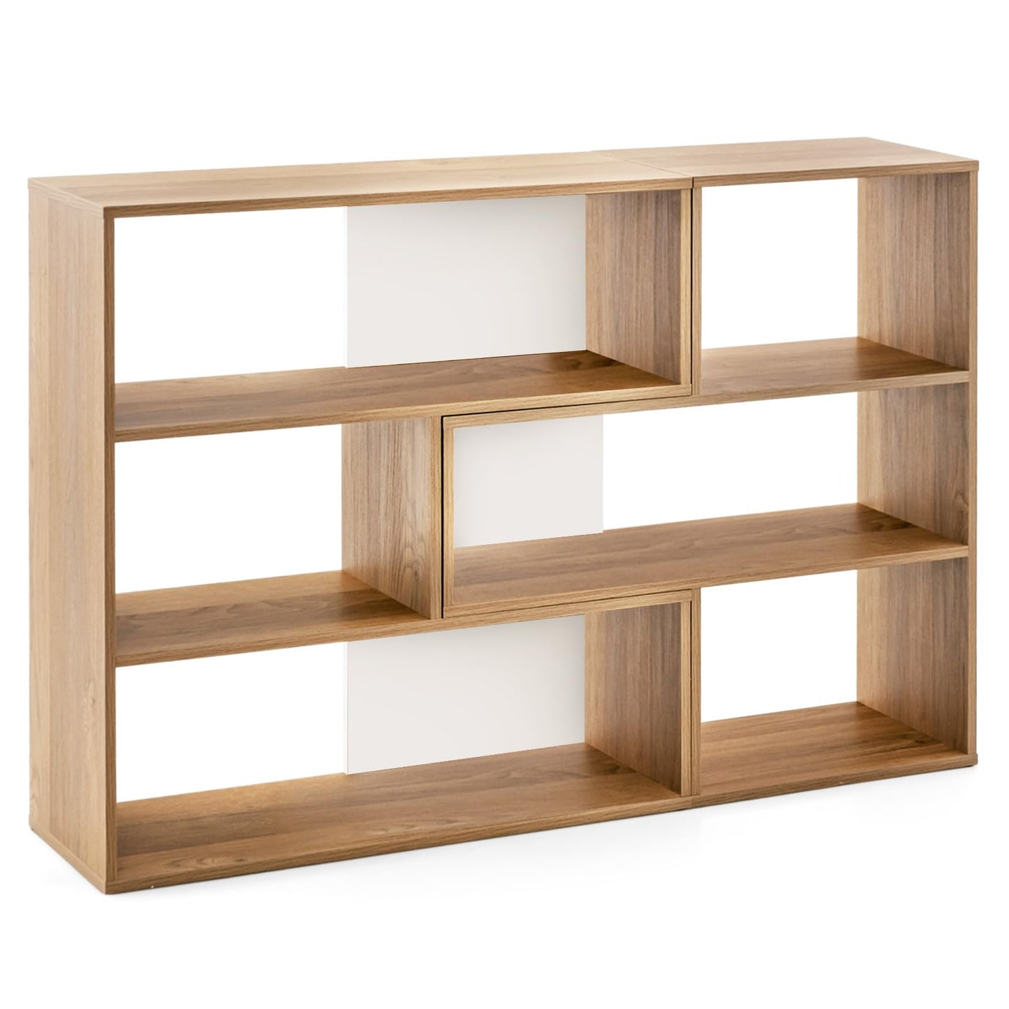 Giantex 6-Cube Customisable Wooden Bookcase with Anti-Tipping Kits, Modern 3-Tier Storage Organizer for Kids Rooms - WoodArtSupply